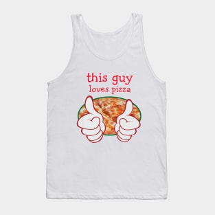 Guys Funny Pizza Theme Tank Top